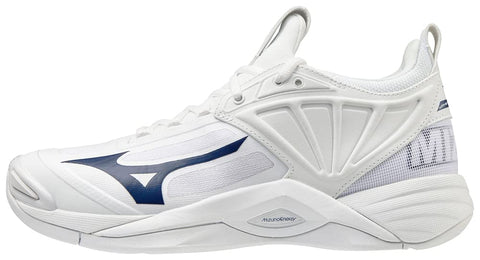 Mizuno 430294.0051.10.0850 Wave Momentum Women's Volleyball Shoe 8 1/2 (0850), White/Navy, 6 UK