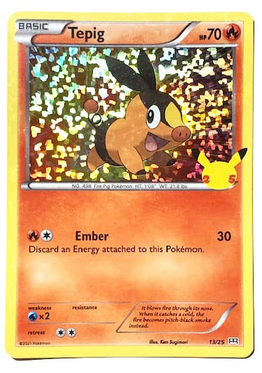 Pokemon - Tepig 13/25 - McDonalds Promo - 25th Anniversary - Holo Foil