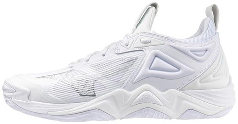 Mizuno Wave Momentum 3 Men's Volleyball Shoe, White-Silver, 10.5