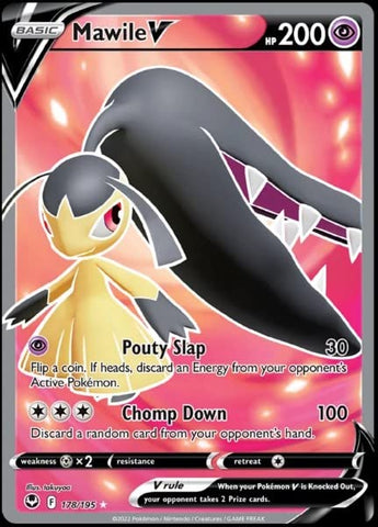 Mawile V 178/195- Silver Tempest - Full Art - Pokemon Ultra Rare Card - Holo Foil