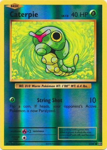 Pokemon - Caterpie (3/108) - XY Evolutions - Reverse Holo