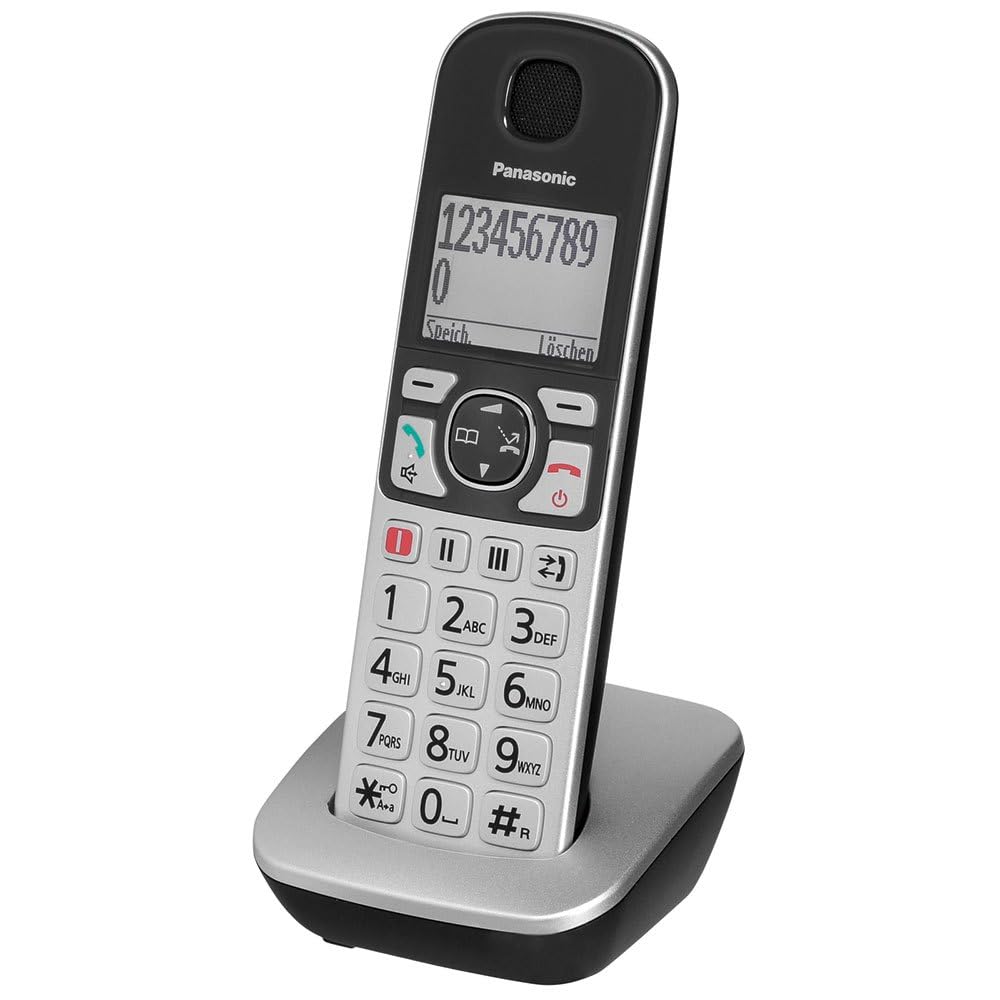 Panasonic KX-TGQ500GS IP phone Silver Wireless handset LCD 4 lines KX-TGQ500GS, Silver, Wireless handset, LCD, 4.57 cm (1.8"), 4 lines, 150 entries