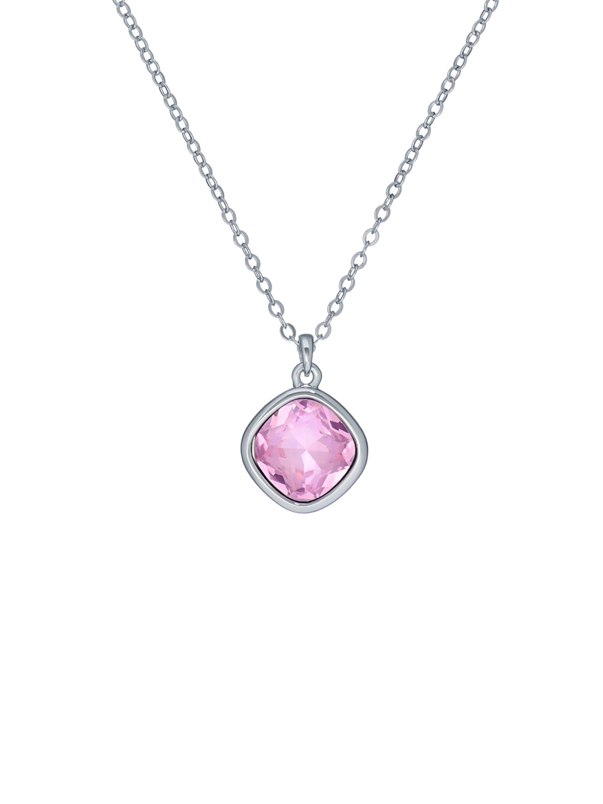 Ted Baker London Crastel Crystal Pendant Necklace for Women (Silver Tone/Light Rose Crystal)