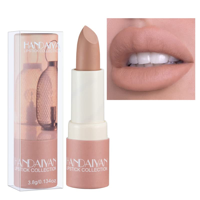 AKARY Matte Nude Lipstick, Bold & Intense Nudes Paper Tube Lipsticks Smooth Velvety Lip Gloss, Long Lasting Lip Stick Non-Stick Cup Not Fade Nude Lip Stick, Senior Matte Lip Makeup Gifts for Women and Girls