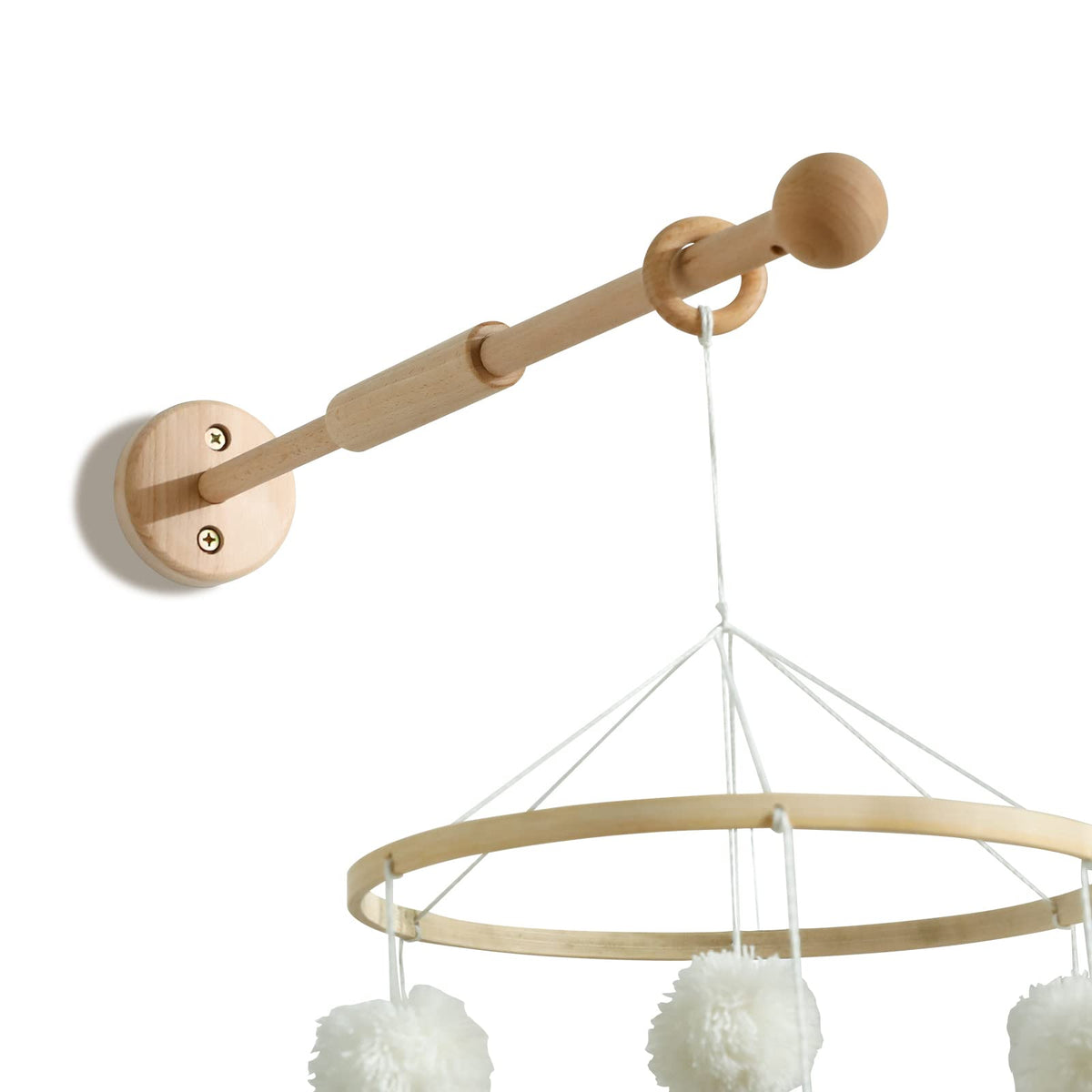 Promise Babe Baby Mobile Crib Holder Wooden,Baby Mobile Arm Wall Design Cot Mobile Holder Baby Mobile Stand Bracket Holder for Hanging Mobiles Bed Bell Wind Chimes Toys Nursery Crib Deco for Babies