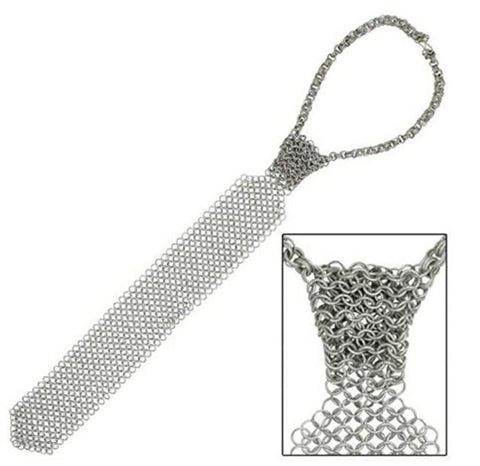 AWIKINS Chainmail Tie Adjustable Tie Made Aluminum Rings Medieval Body Armor Armour Chainmail Shirt Necktie Mens And Womens