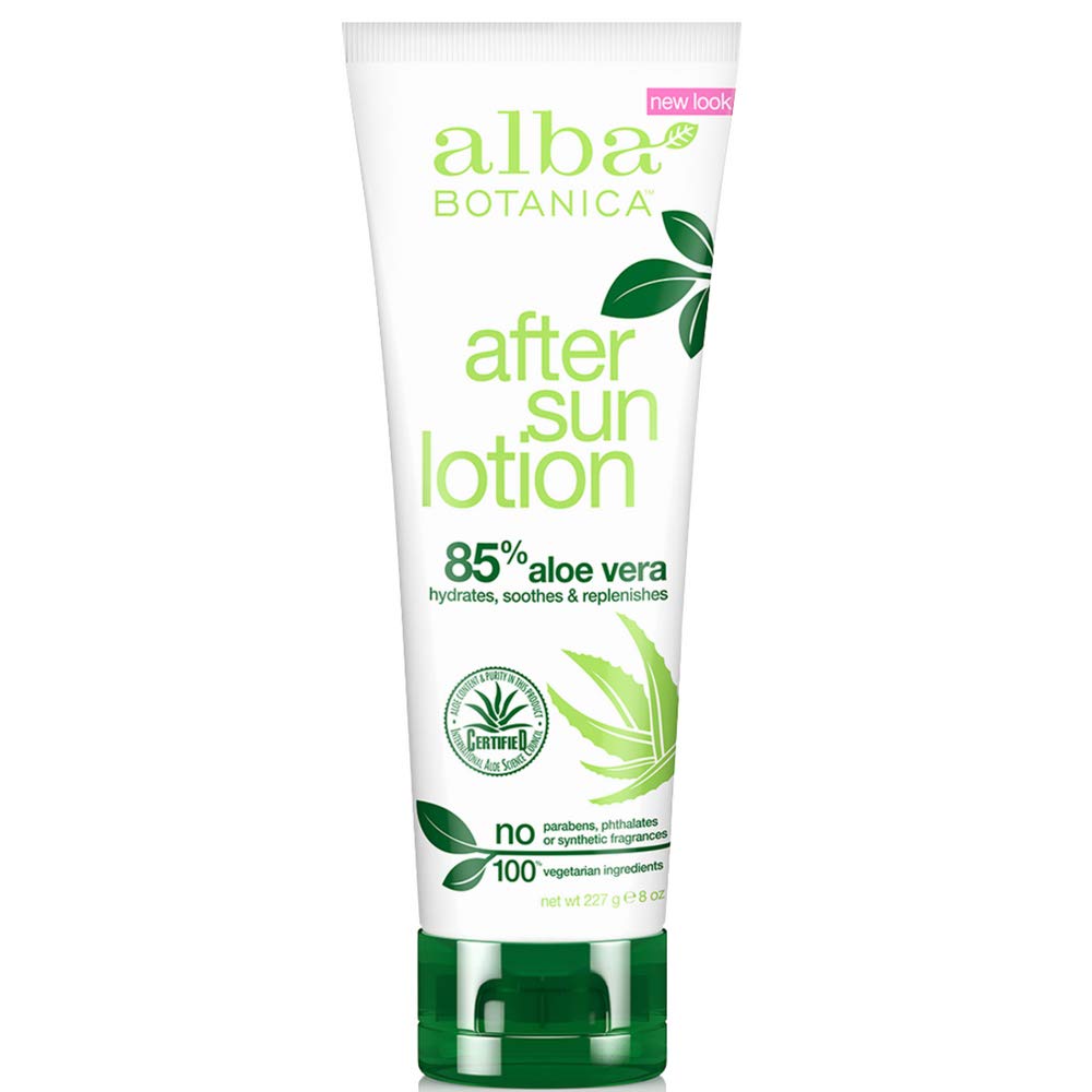 Alba Botanica After Sun Lotion, 85% Aloe Vera 8 oz (Pack of 2)