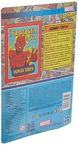 Marvel Hasbro Legends Series 3.75-inch Retro 375 Collection Human Torch Action Figure Toy, Red