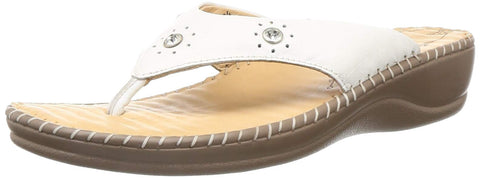 Scholl Women Melissa White Leather Fashion Slippers-5 UK (6741005)