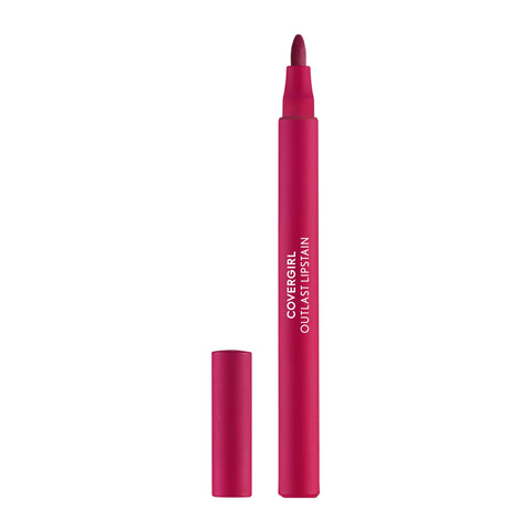 COVERGIRL Outlast, 70 Crimson Glory, Lipstain, Smooth Application, Precise Pen-Like Tip, Transfer-Proof, Satin Stained Finish, Vegan Formula, 0.06oz