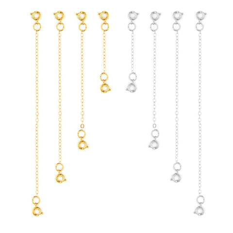 LUTER 8pcs Necklace Extension Chain, 4 Size Jewelry Extenders Necklace Chain Extender Extension Chain for Jewelry Making Necklace Bracelet Anklet (Gold, Silver)