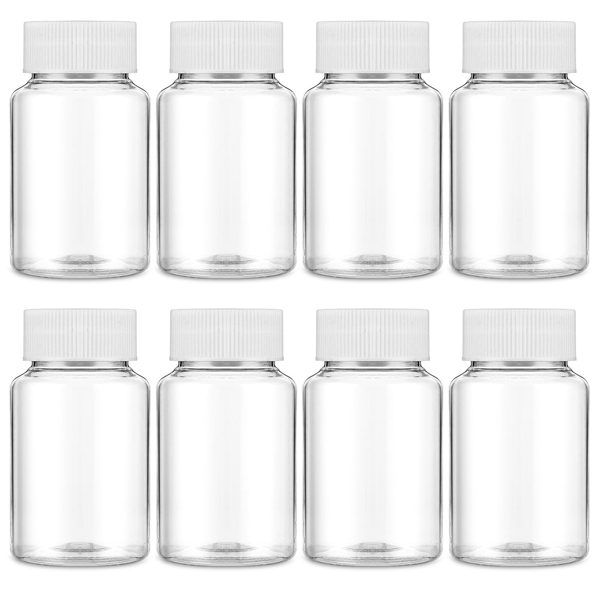 YUXIANLB 8 Pcs Empty Pill Bottles, 80ml Pill Bottles Empty with Caps Plastic Pill Bottles Clear Medicine Small Travel Pill Bottle Pill Cases for Organizers Storing Fish Oil Medication Candy