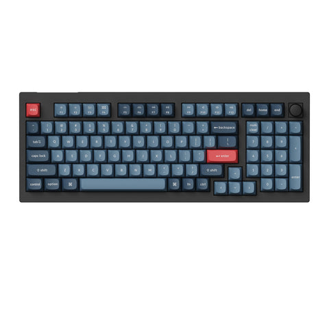 Keychron V5 Max Custom Wirless Mechanical Keyboard, 2.4 GHz/Bluetooth/Wired 3-Mode 100 Keys RGB Backlight QMK/VIA Programmable Macro, Hot-Swap Gateron Jupiter Red Switch PBT Keycaps for Mac Windows