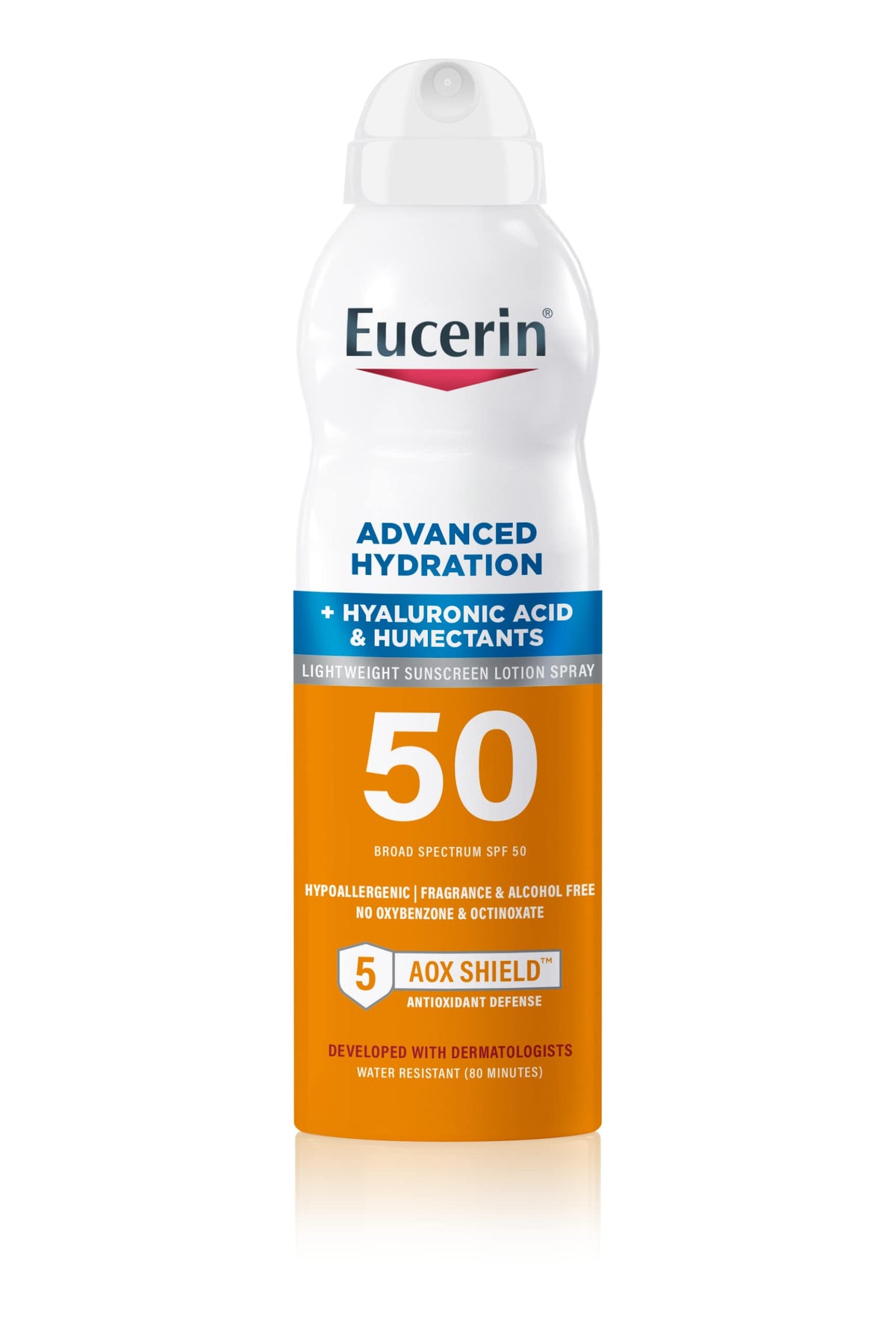 Eucerin Advanced Hydration SPF 50 Sunscreen Spray, Lightweight Sunscreen Lotion Spray, 6 Fl Oz Spray Bottle