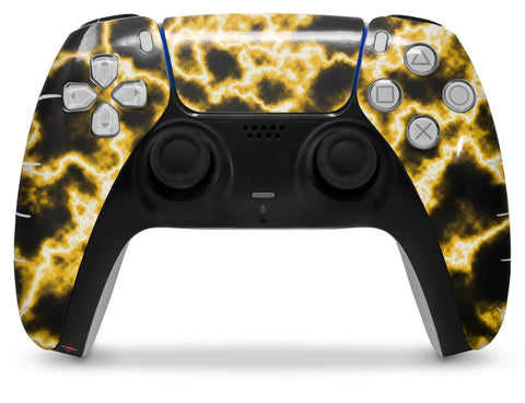 WraptorSkinz Skin Wrap compatible with Sony PS5 DualSense Controller Electrify Yellow (CONTROLLER NOT INCLUDED)