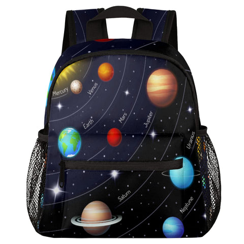 AUUXVA Kids Backpack Galaxy Solar System Toddler Shoulder Travel School Bags