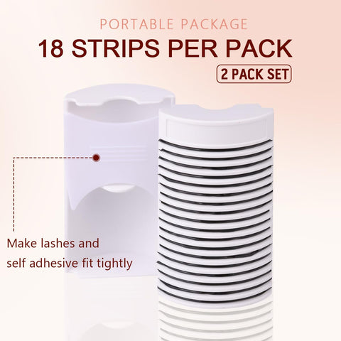 Self Adhesive Eyelashes Strips for Lashes Natural Look 36 Pcs Strong-Hold Reusable Self Adhesive Eyelashes Spare Adhesive Strip (Black)