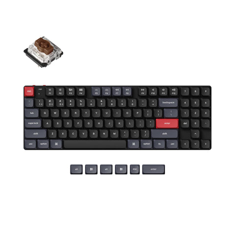 Keychron K13 Pro QMK/VIA Wireless Mechanical Keyboard TKL Layout with Numpad Custom Programmable Macro White Backlit Ultra-Slim with Low-Profile Gateron Brown Switch Compatible with Mac Windows Linux