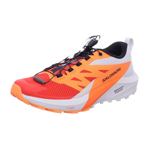 Salomon Men's Sense Ride 5, Lunar Rock Shocking Orange Fiery Red, 10