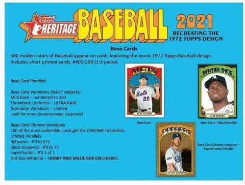 Topps 2021 Heritage Baseball Retail Fat Pack (Set of 3)