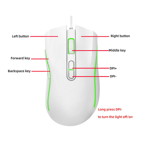 Serounder Wired Gaming Mouse, USB Optical Gamer Mouse with 7 Buttons, 4 DPI Adjustable 1200/1400 / 1600/3200, for Laptap PC