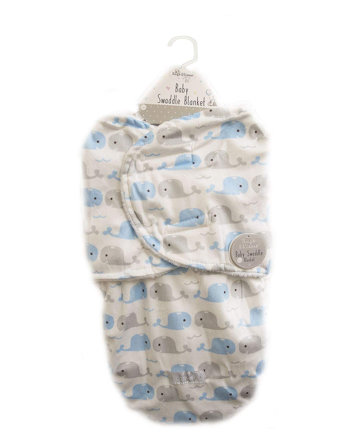 Baby boy swaddle blanket mink flannel whale blue grey super soft plush toy