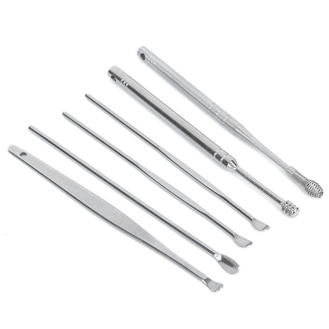 Keenso 6PCS Ear Wax Removal Tool, Comfortable Stainless Steel Ear Wax Pickers Flexible Cleaning Tool With Box