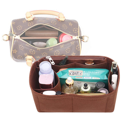 Lckaey Purse Organizer Insert For LV NEW NANO mini bags Speedy Tote Felt Organizer Bag Shaper Y061coffee-new NANO