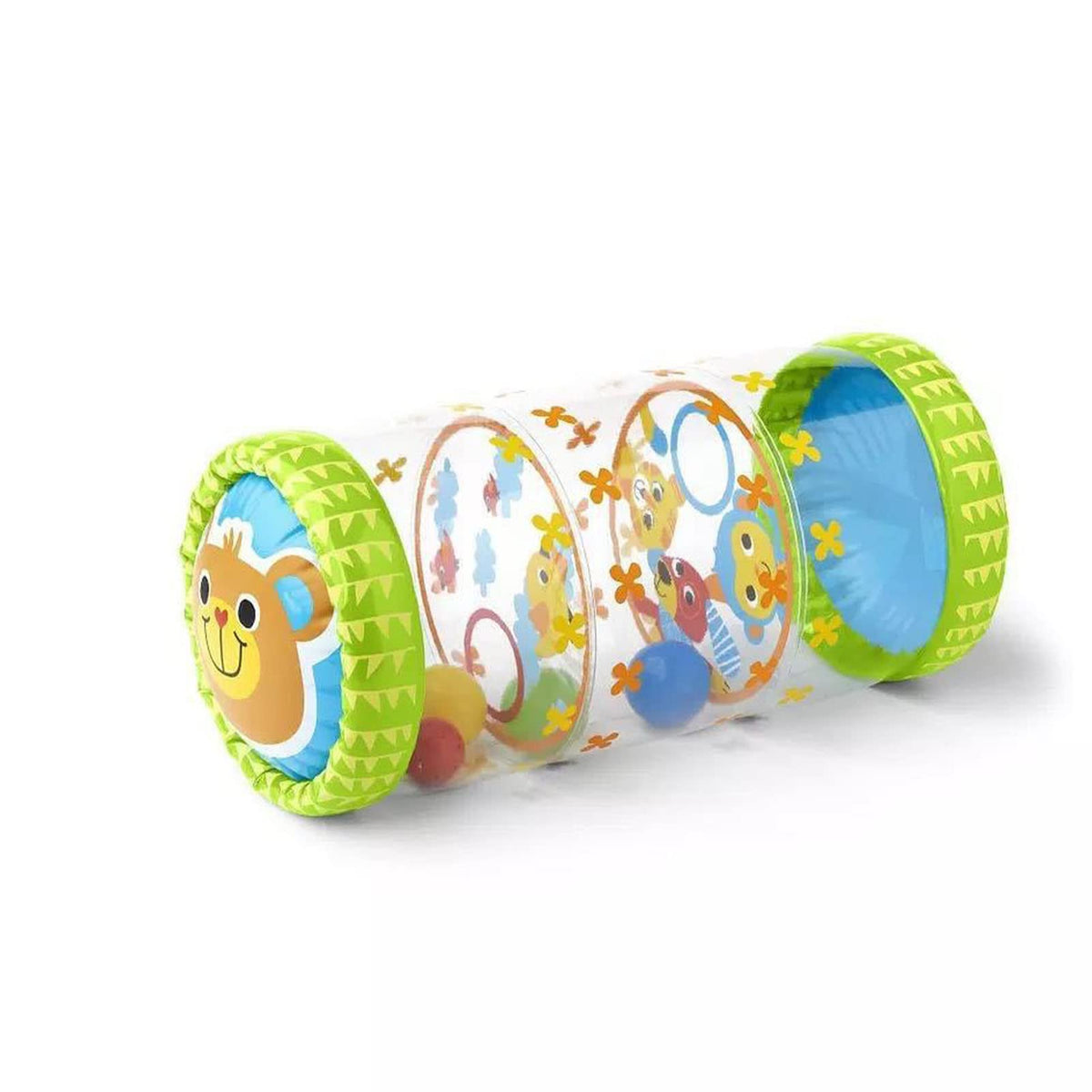 VGEBY Inflatable Baby Roller Toy,Tummy Time PVC Early Development Crawling Toys with Balls and Bells for 3 Months To 3 Years Old Babies