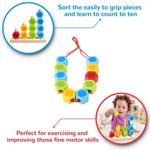 Hape Counting Stacker Toddler Wooden Stacking Block Set