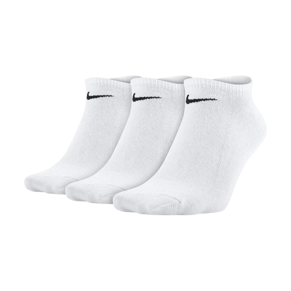 Nike Everyday Lightweight No-Show Socks (3 Pair) (White/Black, S)