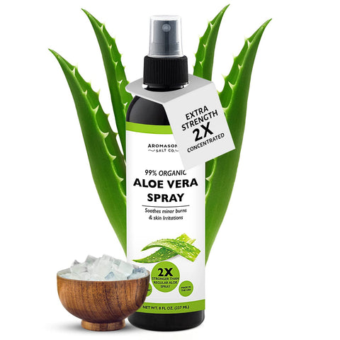 Aromasong Extra Strength Organic Aloe Vera Spray - 2X More Concentrated Aloevera Spray for Face, Skin, Hair and Sunburn Relief.