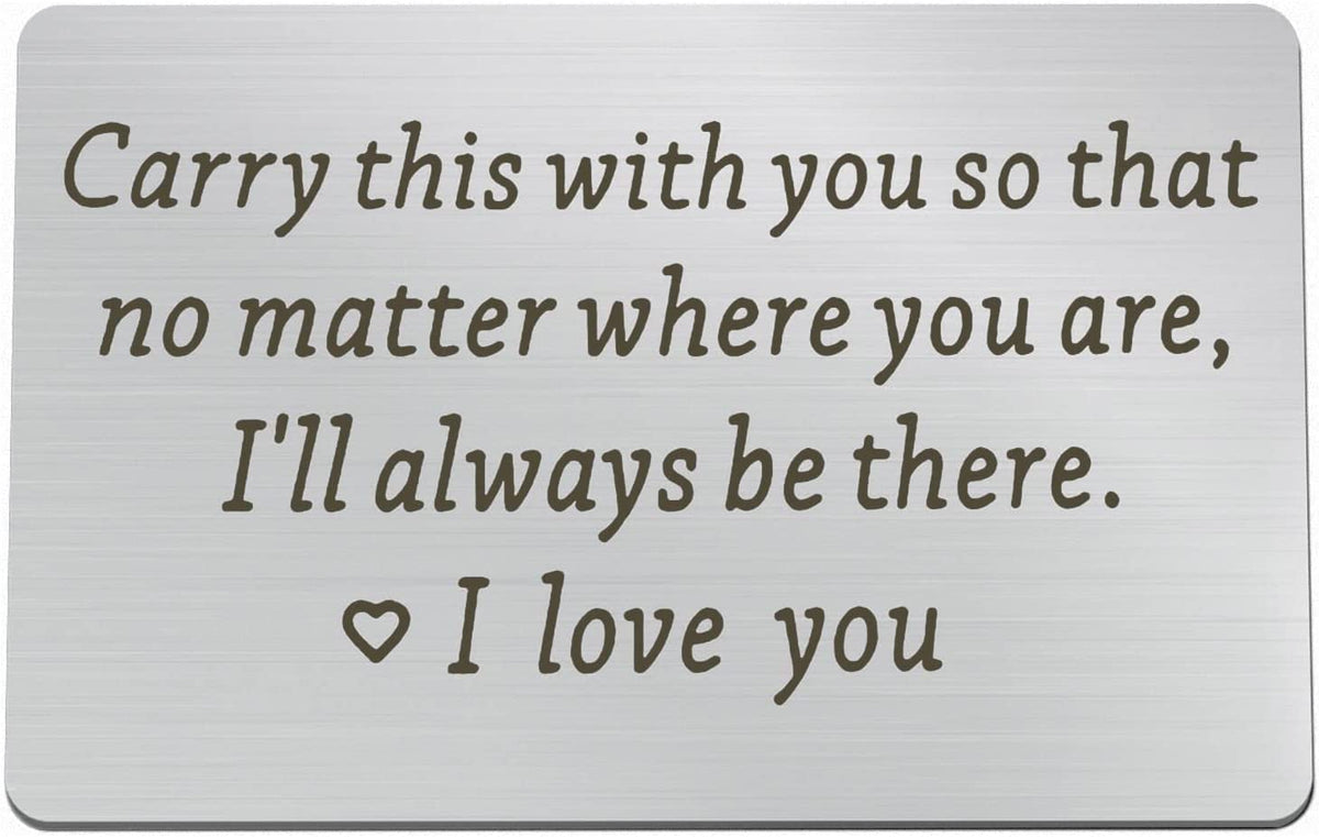 Engraved Wallet Insert Car, Personalized Wallet Card, I Love You Gifts for Him, Anniversary Card Gifts Valentine's Day Wedding Birthday Gift for Men Fiance Couple Gift