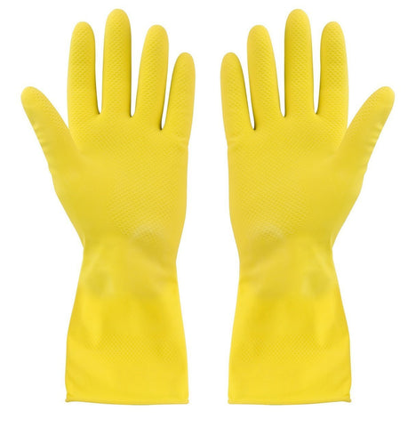 Elliott Household Cleaning Gloves, Latex Washing Up Gloves with extra long cuff and soft breathable lining, Long Lasting Quality in a Extra large size, Yellow