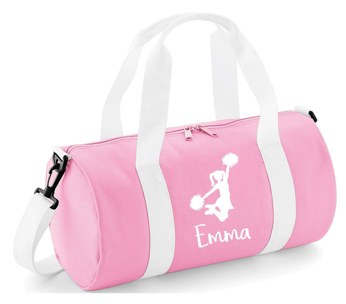 beyondsome Girls Personalised Cheerleading Dance Bag Cheerleader Childrens Kids Sports Kit, Baby Pink/White Print