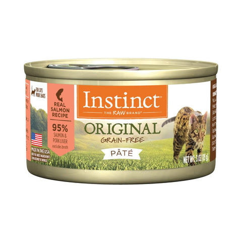 Instinct Original Grain Free Real Salmon Recipe Natural Wet Canned Cat Food by Nature's Variety, 3 oz. Cans (Case of 24)