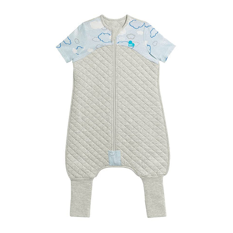 Love To Dream Sleep Suit, 1.0 TOG, White Clouds, 6-12 Months, Premium All-in-one Quilted Wearable Blanket Can’t be Kicked Off, Legs with 2-in-1 feet Perfect for Sleep & Play, Ideal for Active Babies