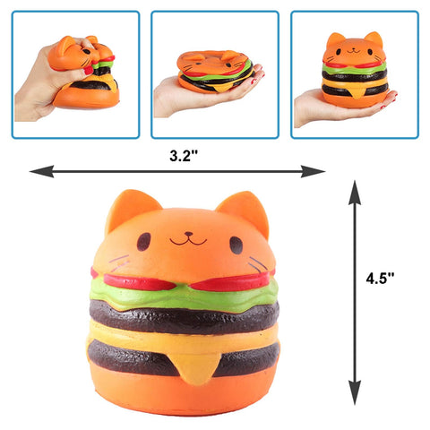 Anboor 4.5" Squishies Jumbo Slow Rising Kawaii Squishie Cat Hamburger Bread Toy