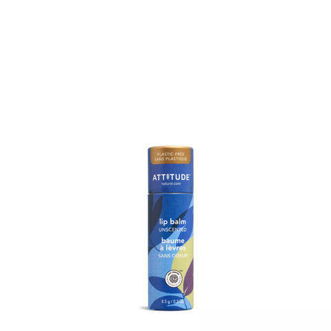 ATTITUDE Plastic-free Lip Balm, EWG Verified Plant- and Mineral-Based Ingredients, Vegan, Unscented, 8.5 g