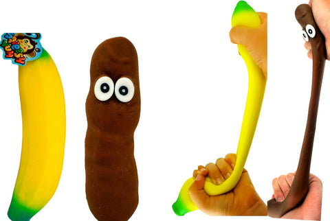 JA-RU Squishy Poop & Stretchy Banana Fidget Toy (2 Squishies) Slow Rising Sand Filled Stress Toy. Funny Gag Gifts for Kids. Sensory Fidget Squeeze Toy. Banana Party Favors. 6448-3340p