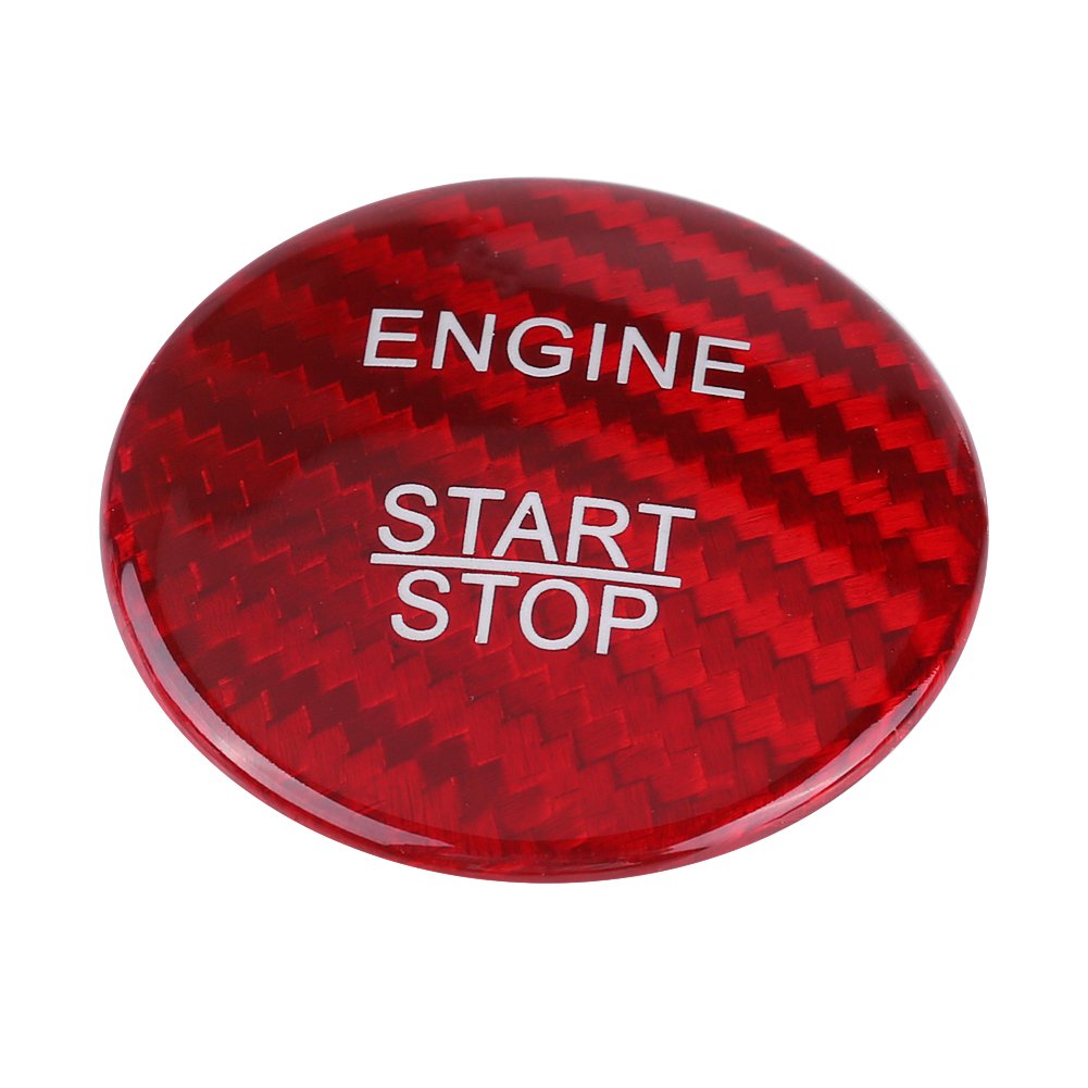 Keenso Carbon Fiber Engine Start Button Cover Trim for A B C GLC GLA CLA ML GL Class W176 W246 W205 X253 X156 C117(Red)