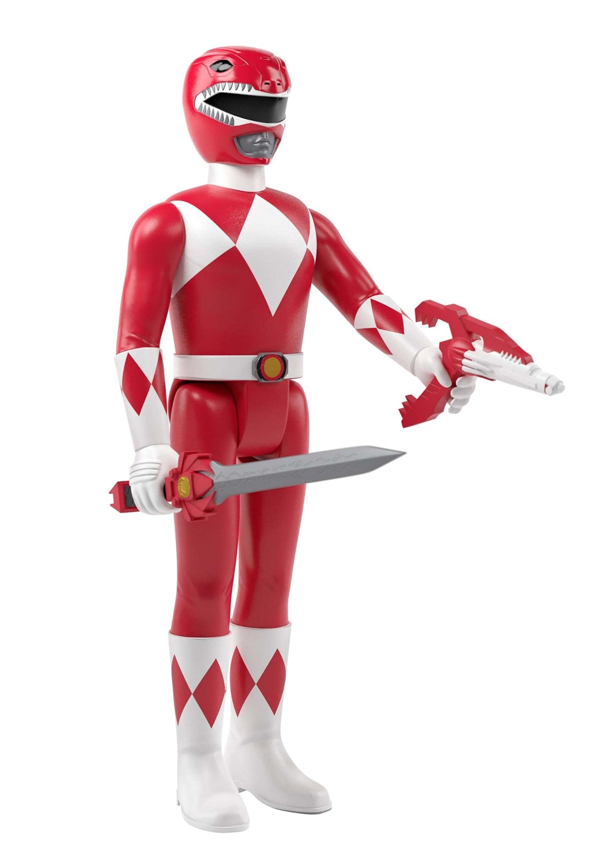 Super7 Mighty Morphin Power Rangers Red Ranger - 3.75" Power Rangers Action Figure with Accessories Classic TV Show Collectibles and Retro Toys