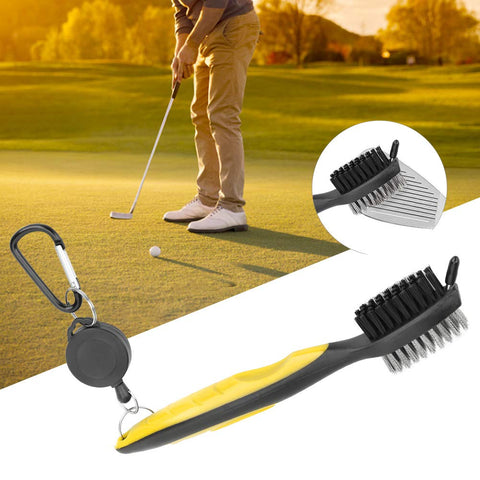 Keenso Golf Club Cleaner Brush with Nylon Steel Dual Bristles Portable Clean(Yellow) Leisure Sports