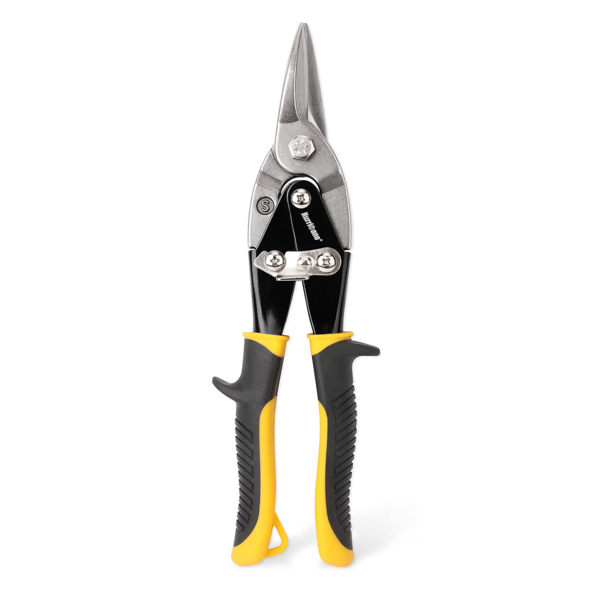 HURRICANE 10 Inch Aviation Tin Snips, Heavy Duty Metal Cutter Shears for Cutting Sheet Metal, Straight Cut, Chrome Vanadium Steel