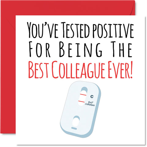 Stuff4 Funny Birthday Cards for Coworker - Positive Best Coworker Ever - Joke Happy Birthday Card for Coworker from Friend, Coworker Birthday Gifts, 5.7 x 5.7 Inch Friendship Greeting Cards Gift