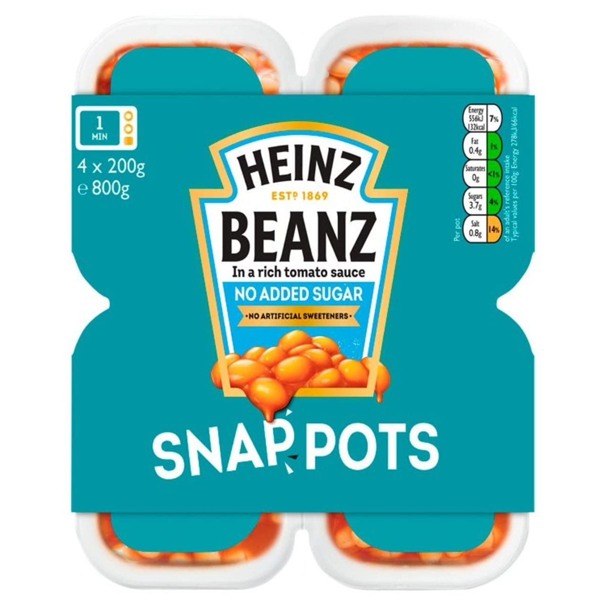 Heinz Baked Beanz Snap Pots 4 x 200 g