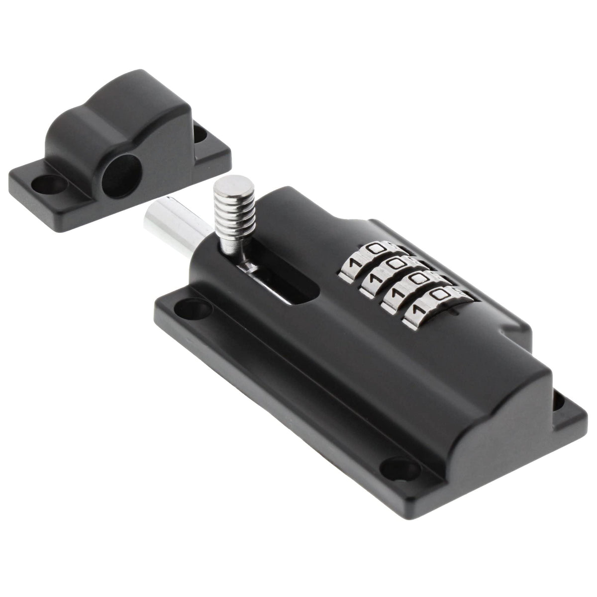 Burg Wächter 39400 110M 4DIAL COMBI LOCK BOLT 100CSB, Black