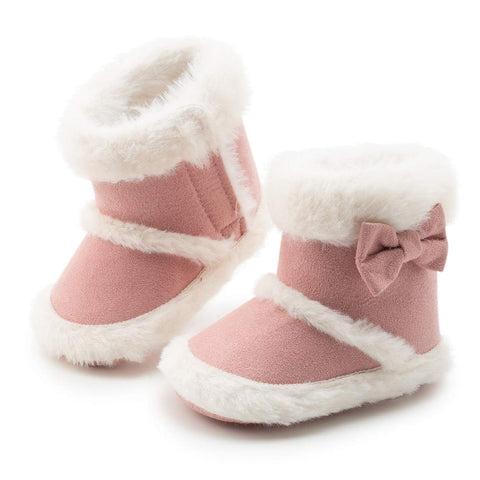 Zoolar Infant Unisex Warm Fur Lining Soft Boots Baby Winter Ankle Non-Slip Rubber Texture Sole Toddler Winter Snow Crib Shoes