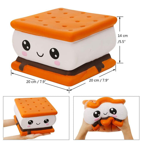 Anboor Jumbo Squishys Toy Smore Food-7.9" Big Squishies Kawaii Toy-Slow Rising Candy Food Scented Squeeze Toy for Kids Adults