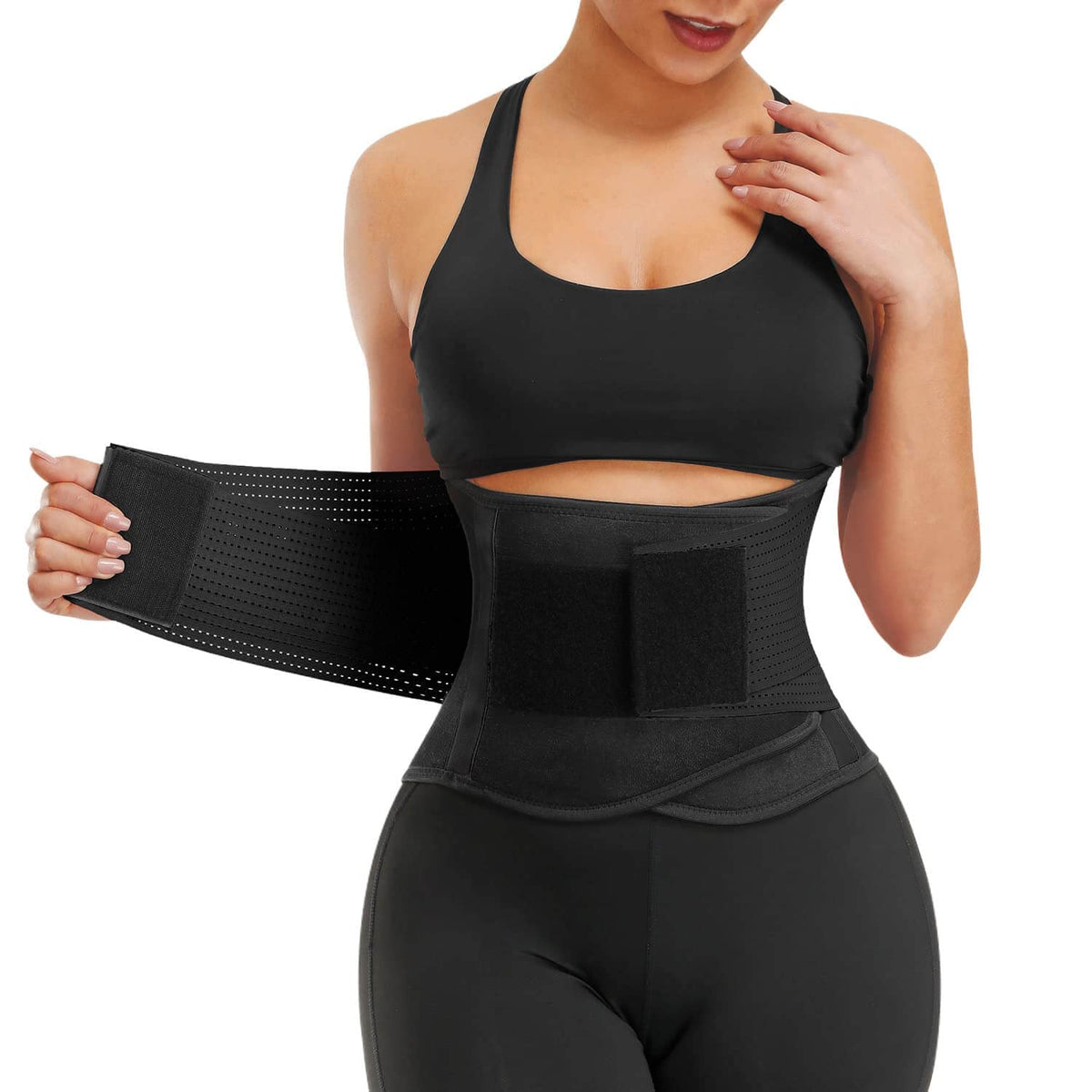 VITOMOR Waist Trainer Women Body Shaper Weight Loss Waist Cincher Waist Trimmer Tummy Trainer Sweat Belt for Workout Fitness Unisex (A-Black, M)